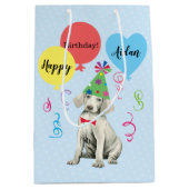 Birthday Party Balloons Weimaraner Medium Gift Bag Medium Cadeauzakje (Voorkant)