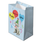 Birthday Party Balloons Weimaraner Medium Gift Bag Medium Cadeauzakje (Voorkant Gekanteld)