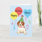 Birthday Party Balloons Welsh Springer Spaniel Kaart (Voorkant)