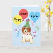 Birthday Party Balloons Welsh Springer Spaniel Kaart (Gele Bloem)