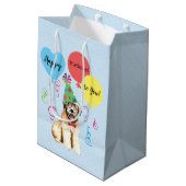 Birthday Party Balloons Wheaten Terrier Medium Cadeauzakje (Achterkant Gekanteld)