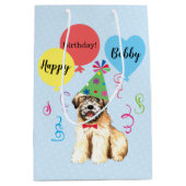 Birthday Party Balloons Wheaten Terrier Medium Cadeauzakje (Voorkant)