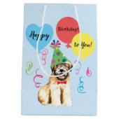 Birthday Party Balloons Wheaten Terrier Medium Cadeauzakje (Achterkant)
