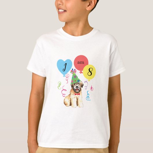 Birthday Party Balloons Wheaten Terrier T-Shirt (Voorkant)