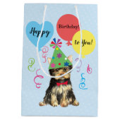 Birthday Party Balloons Yorkie Medium Cadeauzakje (Achterkant)