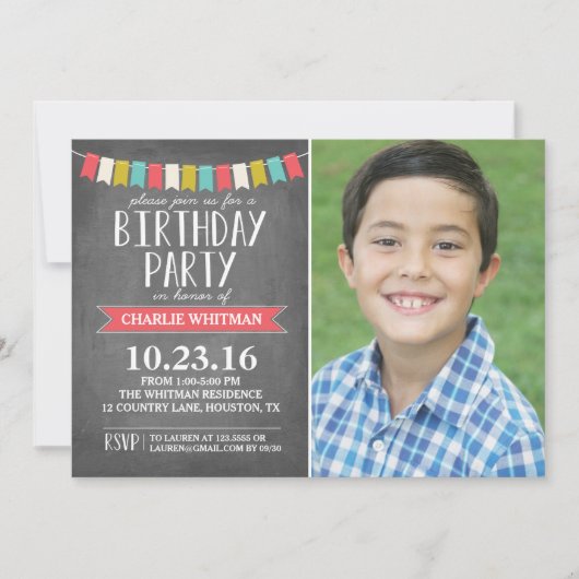 Birthday Party Banners | Geboortedag Kaart (Voorkant)