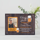 Birthday Party Beer Foto uitnodiging 21 (Staand voorkant)