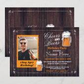 Birthday Party Beer Foto uitnodiging 21 (Voorkant / Achterkant)