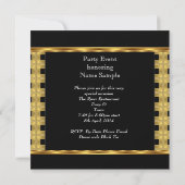 Birthday Party Beer Scotch Tuxedo Gold Black 2 Kaart (Achterkant)