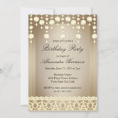Birthday Party Beige Crystal Sepia Diamond Kaart (Voorkant)
