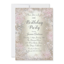 Birthday Party Beige gold roze Winter Wonderland