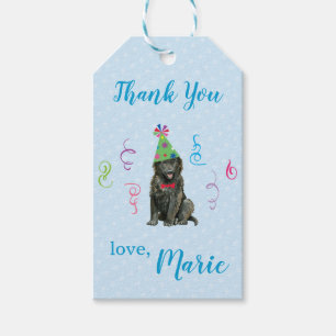 Birthday Party Belgium Sheepdog Bedankt Cadeaulabel