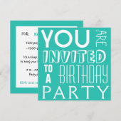 Birthday Party (Birthday Party) Kaart (Voorkant / Achterkant)