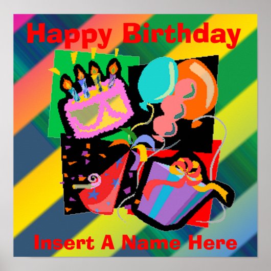 Birthday Party Birthday Poster (Voorkant)