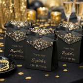 Birthday Party Black glitter Gold bedankt Bedankdoosjes