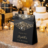 Birthday Party Black glitter Gold bedankt Bedankdoosjes