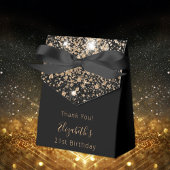 Birthday Party Black glitter Gold bedankt Bedankdoosjes