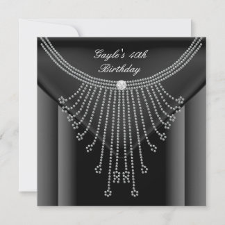 Birthday Party Black Ketting Jewel Diamond Kaart