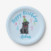 Birthday Party Black Lab Papieren Bordje (Voorkant)