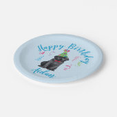 Birthday Party Black Lab Papieren Bordje (Gekanteld)