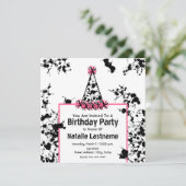 Birthday Party - Black Paint Splatter Party Pet Kaart (Staand voorkant)