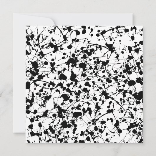 Birthday Party - Black Paint Splatter Party Pet Kaart (Achterkant)