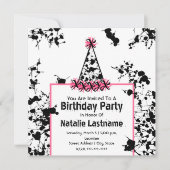 Birthday Party - Black Paint Splatter Party Pet Kaart (Voorkant)