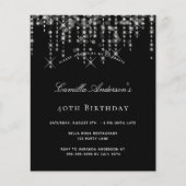 Birthday party Black Silstar budget nodigt (Voorkant)