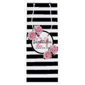 Birthday party black strees roze florals name wijn cadeautas (Achterkant)