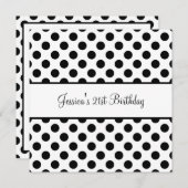 Birthday Party Black & White Spots Kaart (Voorkant / Achterkant)