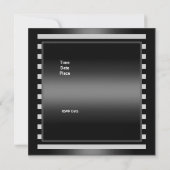 Birthday Party Black White stripe Bow Kaart (Achterkant)