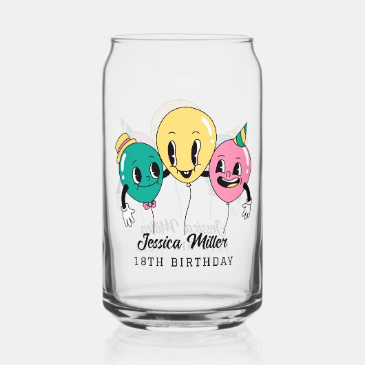 BIRTHDAY Party Blikvorm Glas (Achterkant)