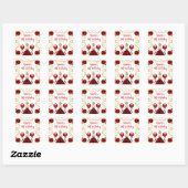 Birthday Party Blonde Princess in Red Vierkante Sticker (Vel)