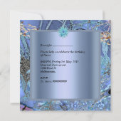 Birthday Party Blue Birds Enchanted Kaart (Achterkant)