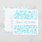 Birthday Party Blue Bubbles & White Kaart (Voorkant / Achterkant)