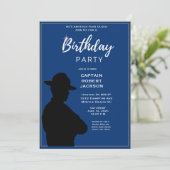 Birthday Party Blue Gold Highway Patrol Kaart (Staand voorkant)