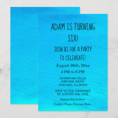 Birthday Party Blue Water Persoonlijke naam Cool Kaart (Voorkant / Achterkant)