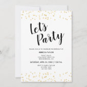 Birthday Party Blush Pink Gold Faux Stippen Kaart (Voorkant)