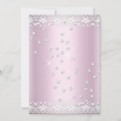 Birthday Party Blush Pink Silver Sparkle lace Kaart (Achterkant)