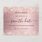 Birthday party blush roze budget behalve datum flyer (Voorkant)
