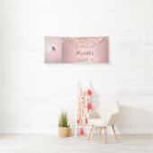 Birthday party blush roze glitter foto welkom spandoek (Insitu)