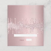 Birthday party blush roze glitter spargel plaatskaartje (Buitenkant ongevouwen)