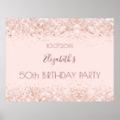 Birthday party blush roze roze roze roodbruine gli poster (Voorkant)