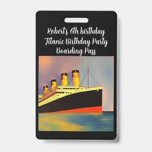 Birthday Party Boarding Pass Badge (Voorzijde)