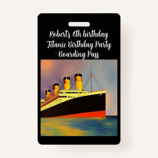 Birthday Party Boarding Pass Badge (Voorkant)