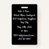 Birthday Party Boarding Pass Badge (Achterkant)