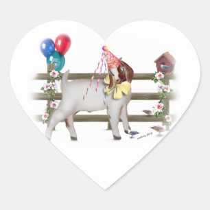 Birthday Party Boer Goat Kind Hart Sticker
