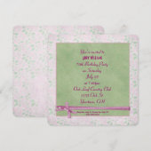 Birthday Party Bow Kaart (Voorkant / Achterkant)