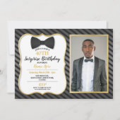 Birthday Party Bowtie Black Stropdas Mannen Vrouwe Kaart (Voorkant)