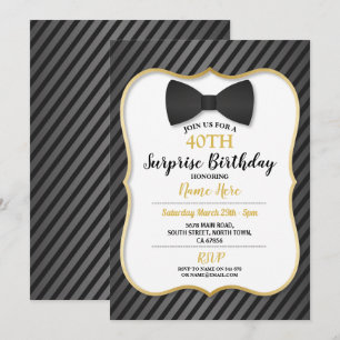 Birthday Party Bowtie Black Stropdas Mannen Women Kaart